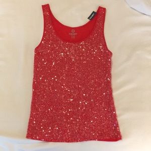 Red Sequin Tank Top